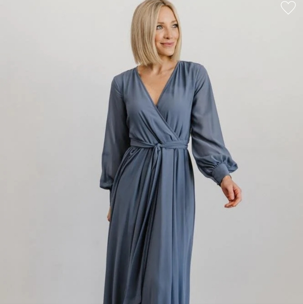 Baltic Born Lydia Maxi Dress Size Medium Slate Blue Brand New!